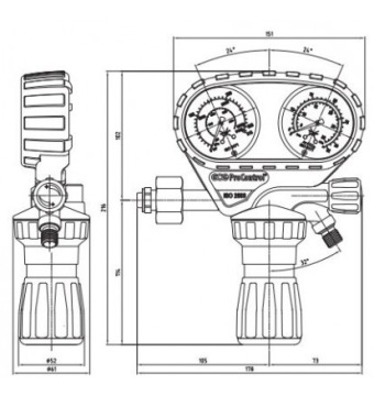 Редуктор GCE ProControl для баллонов с азотом на 50 бар
