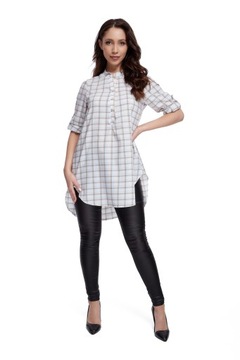 ЭЛЕГАНТНАЯ, свободная, ДЛИННАЯ рубашка, цвет*клетка R- 44