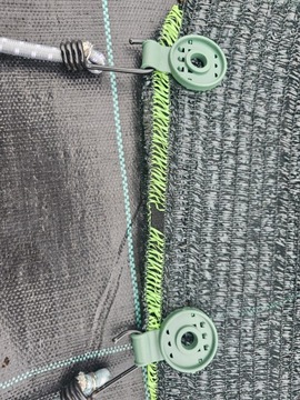 ZIELONE KLIPSY DO MOCOWANIA SIATKI CIENIUJĄCEJ 50Szt Zaciskowe Wielorazowe