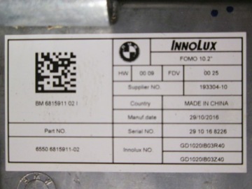 BMW G30 G38 G11 G12 ЗАДНИЙ МОНИТОР 9384085 6815911