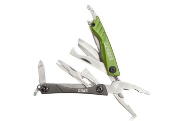 Multitool GERBER DIME GREEN 9 w 1 ze stali nierdzewnej