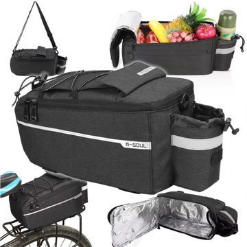TORBA NA BAGAŻNIK NA ROWER TERMICZNA SAKWA ROWEROWA ODBLASKOWA SZTYWNA XL