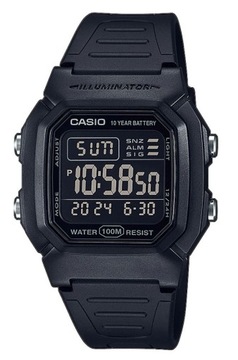 Czarny zegarek sportowy na pasku Casio W-800H Wodoszczelny + GRAWER