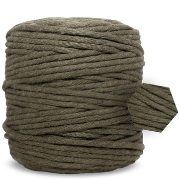 SZNUREK BAWEŁNIANY KHAKI DO MAKRAMY dł. 100m - 5mm