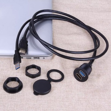 Przedłużacz 2m USB 3.0 HDMI gniazdo panel PORZĄDNY