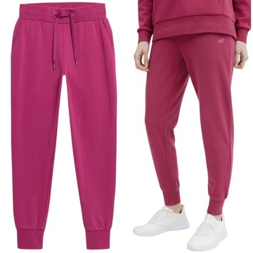 SPODNIE DRESOWE DAMSKIE 4F JOGGERY SPORTOWE BAWEŁNIANE WYGODNE r. XL