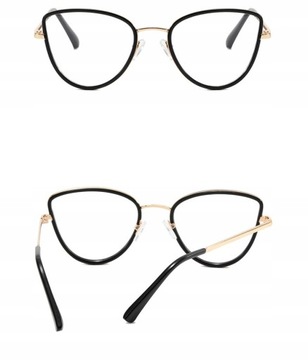 Okulary Kocie zerówki do komputera filtrem Oprawki Cat Eye filtr Blue Light