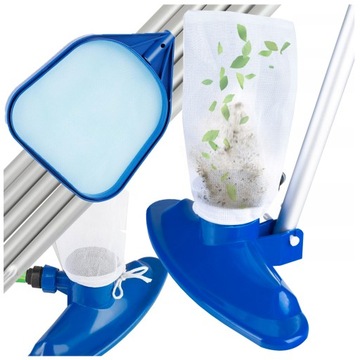 НАБОР ДЛЯ ЧИСТКИ БАССЕЙНА, ЩЕТКА, ПЫЛЕСОС, СЕТКА НА ПАЛКЕ