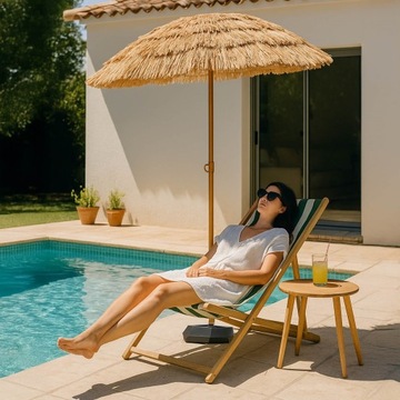 БОЛЬШОЙ ГАВАЙСКИЙ ПЛЯЖНЫЙ САДОВЫЙ ЗОНТ 160 СМ, РАЗБИВАЮЩИЙСЯ ДЛЯ САДОВ НА БАЛКОНЕ, ТЕРРАСЕ