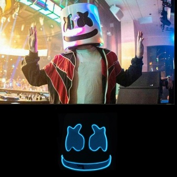 DJ MASK LED MARSHMALLOW ИЗ ПЕНЫ КАПЮШОН С ПОДСВЕТКОЙ ДЛЯ ВЕЧЕРИНКИ MASKIPL