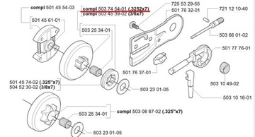 Барабан сцепления бензопилы Husqvarna 51/55/254/262XP