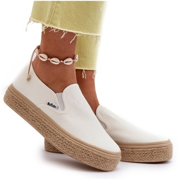 Buty Damskie Lee Cooper Espadryle Wsuwane Trampki białe platforma 2430 r.40