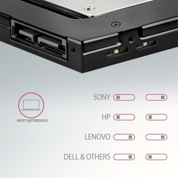 RSS-CD12 Рамка для 2,5-дюймового SSD-HDD для слота DVD, 12 шт.