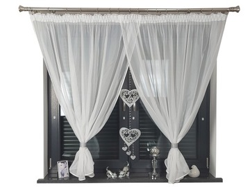 FIRANA GOTOWA Z ZAWIESZKĄ AŻUR GIRLANDA GLAMOUR 300X145 SERCA SREBRNE .15