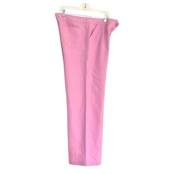 Szerokie lniane spodnie L / róż / 2510n