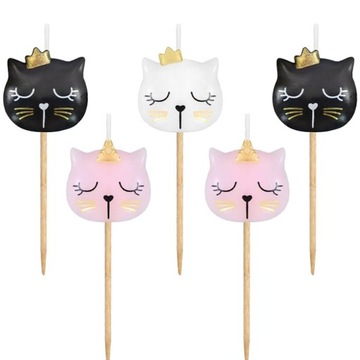 Бумажные трубочки CAT для напитков на день рождения SWEET CAT Birthday 6 шт.