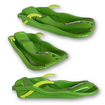 Бобслей, пластиковые санки с тормозом CORSA, зеленые RACE Race