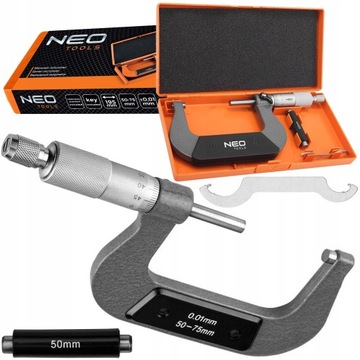 NEO NONIUS АНАЛОГОВЫЙ МИКРОМЕТР 50-75 мм / 0,01 мм ВНЕШНИЙ МИКРОМЕТР