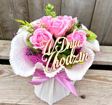 Pachnący Bukiet Mydlany z RĘCZNIKÓW Kwiaty Róże Mydlane Prezent na Urodziny