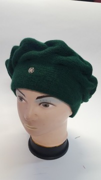 beret zielony pleciony