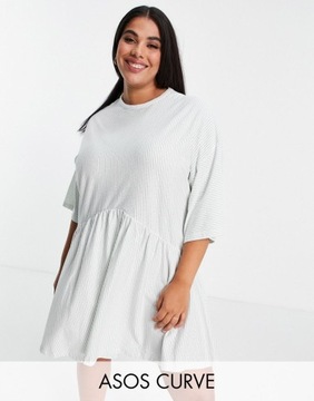 PLUS SIZE SUKIENKA DAMSKA W PASKI MINI 54 1XMJ