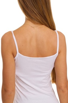 BIAŁY TOP DAMSKI BAWEŁNIANY KOSZULKA NA RAMIĄCZKACH WYGODNA MORAJ XL