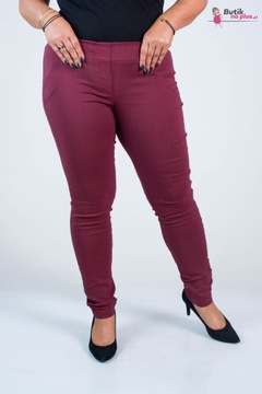 Spodnie MIKSA DŁUGIE 07 bordo Plus Size - 52