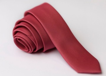 KRAWAT ŚLEDŹ WĄSKI FIOLETOWY CZERWONY ELEGANCKI