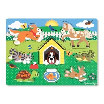 Układanka z uchwytami Zwierzęta Pupile Melissa & Doug