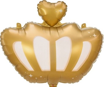 BALON FOLIOWY ZŁOTA KORONA Z SERCEM KRÓL KRÓLEWNA NA URODZINY NA HEL 52 CM
