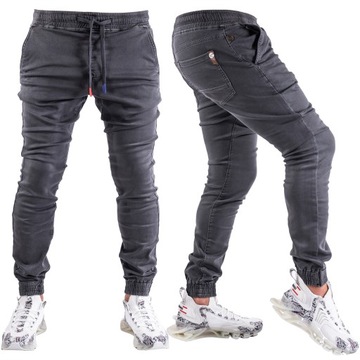 Spodnie męskie joggery PREMIUM SZARE MISADE R.30