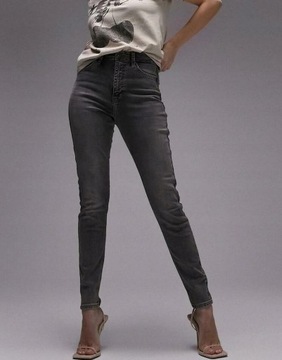 Topshop NG7 yjw SPODNIE RURKI JEANS WYSOKI STAN JAMIE W25/L32/XS