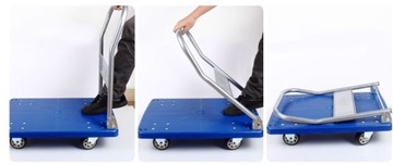 Складная складская тележка, платформа, 70х50см, ТИХАЯ И ПРОЧНАЯ, 150кг.