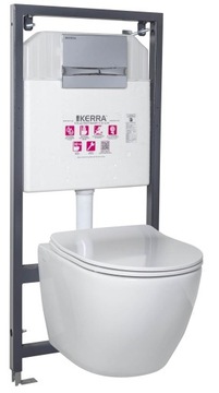 Белая подвесная чаша + плавно закрывающаяся доска SLIM.