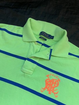 POLO Ralph Lauren ORYGINALNE zielone POLO w paski /L