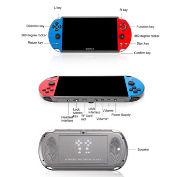 ПОРТАТИВНАЯ ИГРОВАЯ КОНСОЛЬ X12 ПЛЮС МНОГИЕ ИГР 10 000 7,1-ДЮЙМОВОЕ МЕНЮ НА ПОЛЬСКОМ