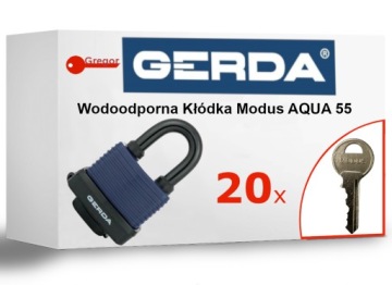 .20 KLUCZY. Kłódka GERDA Aqua Modus 55 WODOODPORNA + 20 kluczy