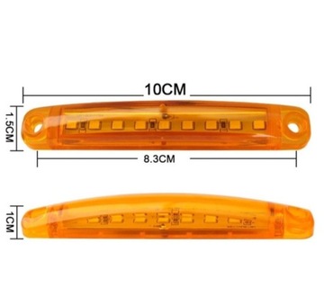 10 шт. ГАБАРИТНЫЙ ФОНАРЬ 9 светодиодов 12 В 24 В ОРАНЖЕВЫЙ ГАБАРИТНЫЙ ФОНАРЬ ДЛЯ ПРИЦЕПА