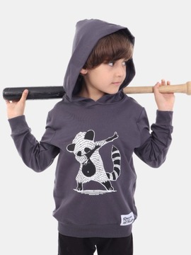 BLUZA DZIECIĘCA CHŁOPIĘCA DRESOWA grafitowa 116