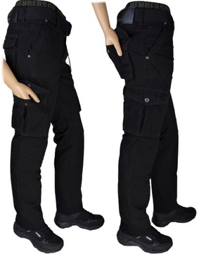 ЧЕРНЫЕ Брюки-карго стрейч с поясом Различные размеры 34 IT/Th часть