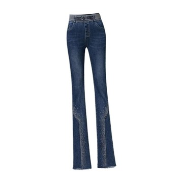 Damskie spodnie jeansowe Full 27 ciemnoniebieskie