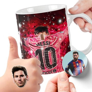ZESTAW NA PREZENT KUBEK DLA DZIECI TATUAŻE NAKLEJKI LIONEL MESSI JAKOŚĆ