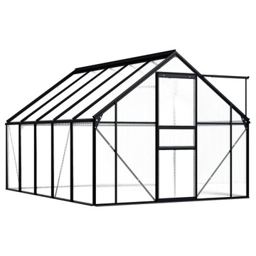 VidaXL Szklarnia, antracytowa, aluminium, 5,89 m²