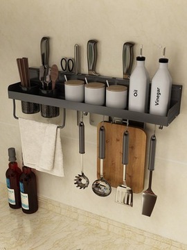 PÓŁKA KUCHENNA WISZĄCA Z HACZYKAMI 70 CM B023