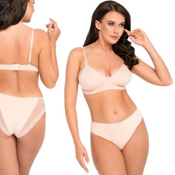 BABELL figi 012, bikini koronka BEŻOWE, M