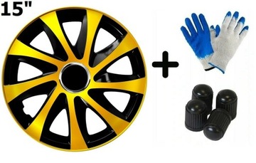 4x KOŁPAKI 15''DRIFT-EXTRA-GOLD VW AUDI KIA+GRATIS