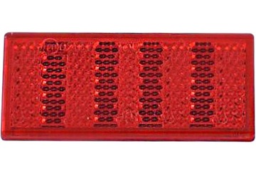 Odblask czerwony 76x34mm z taśmą samoprzylepną