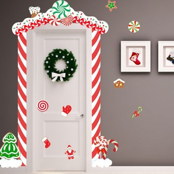 1 КОМПЛЕКТ РОЖДЕСТВЕНСКИХ НАКЛЕЙКИ НА ДВЕРИ ПРАЗДНИЧНЫЕ ДВЕРИ