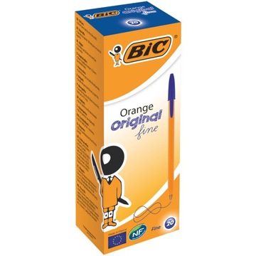 Długopisy 20 szt BIC Orange Original Fine 0,8 mm niebieski