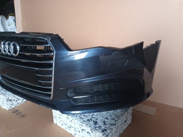 Audi A6 C7 4G в сборе передние фонари на капоте, бампер, крыло, черные LY9T 28км